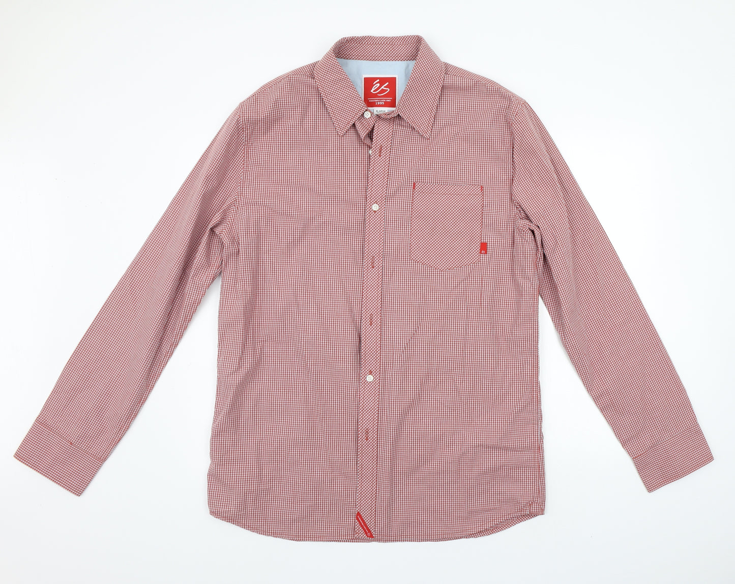 SOLE Womens Red Check  Basic Button-Up Size XL