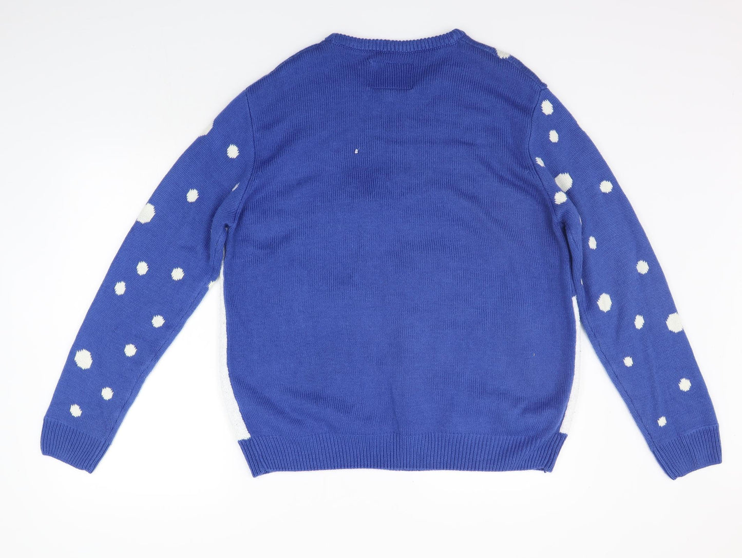 Cedar Wood State Mens Blue Polka Dot  Pullover Jumper Size XL  - Christams