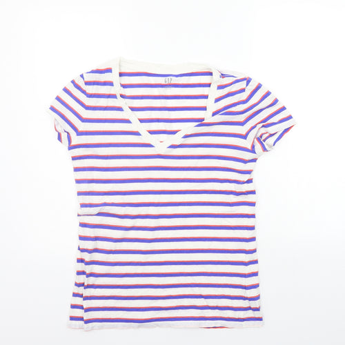 Gap Womens Blue Striped  Basic T-Shirt Size S