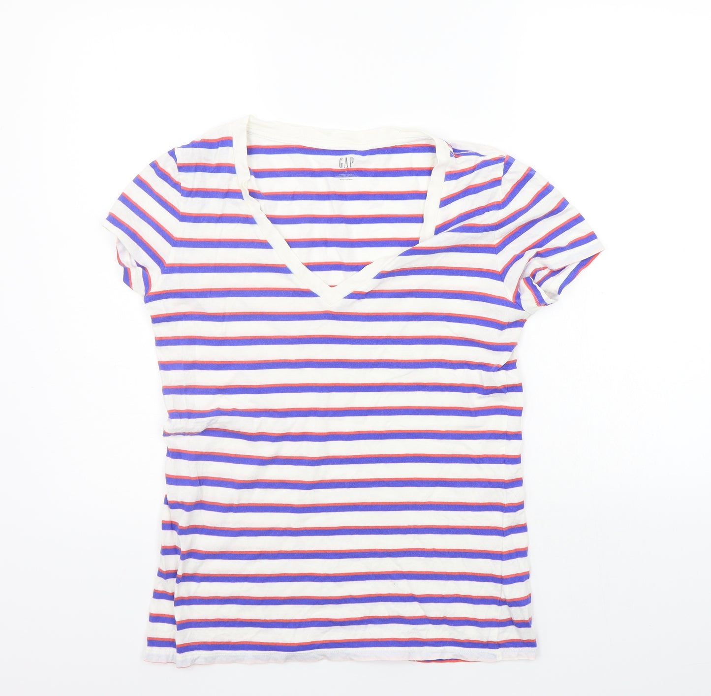 Gap Womens Blue Striped  Basic T-Shirt Size S