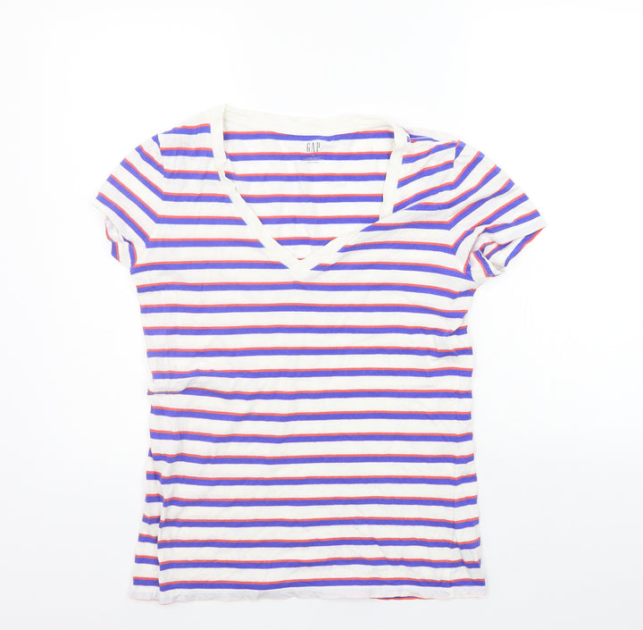 Gap Womens Blue Striped  Basic T-Shirt Size S