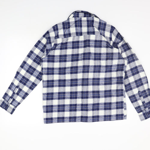 PRETTYLITTLETHING Womens Blue Check  Basic Button-Up Size 14