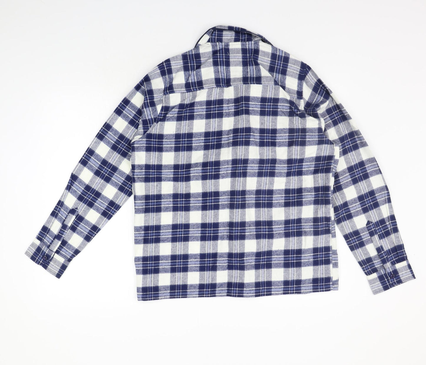 PRETTYLITTLETHING Womens Blue Check  Basic Button-Up Size 14