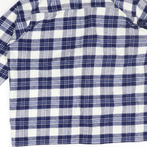 PRETTYLITTLETHING Womens Blue Check  Basic Button-Up Size 14