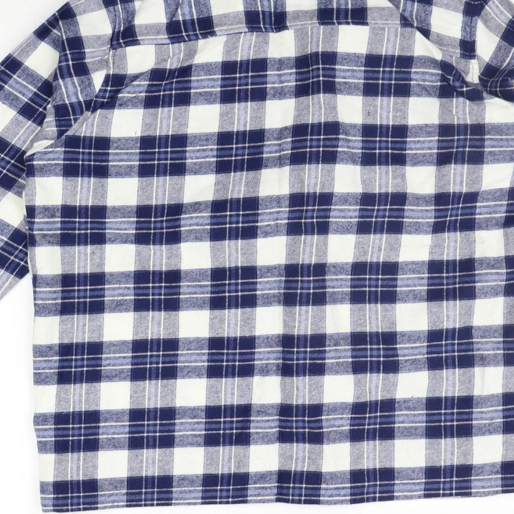 PRETTYLITTLETHING Womens Blue Check  Basic Button-Up Size 14