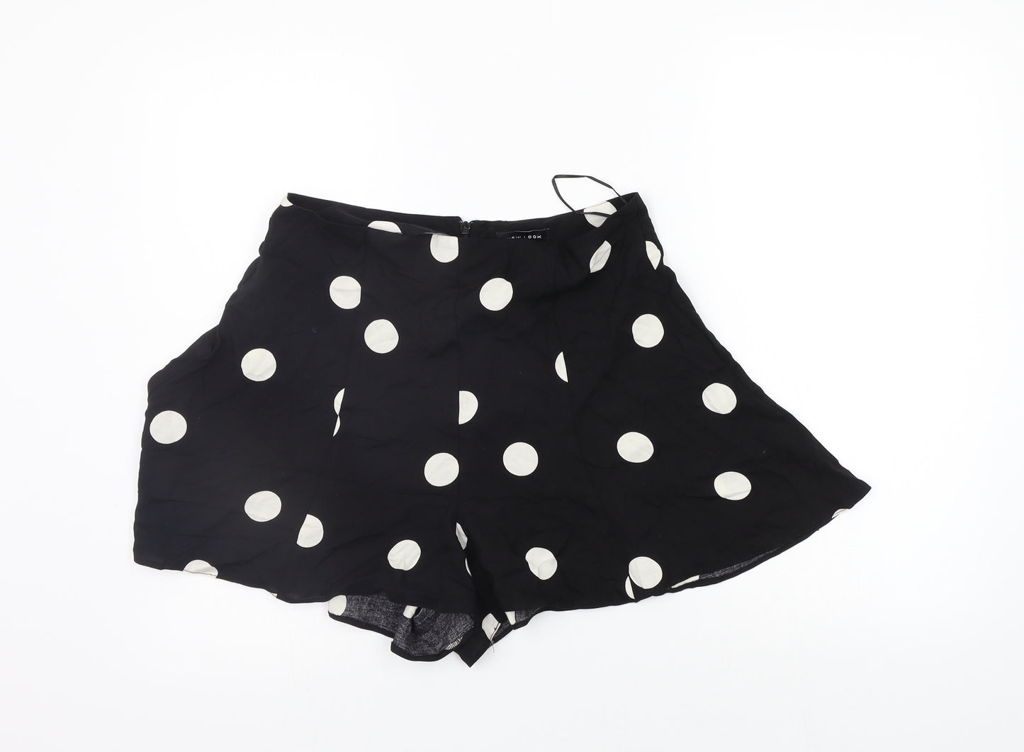 New Look Womens Black Polka Dot  Sweat Shorts Size 10