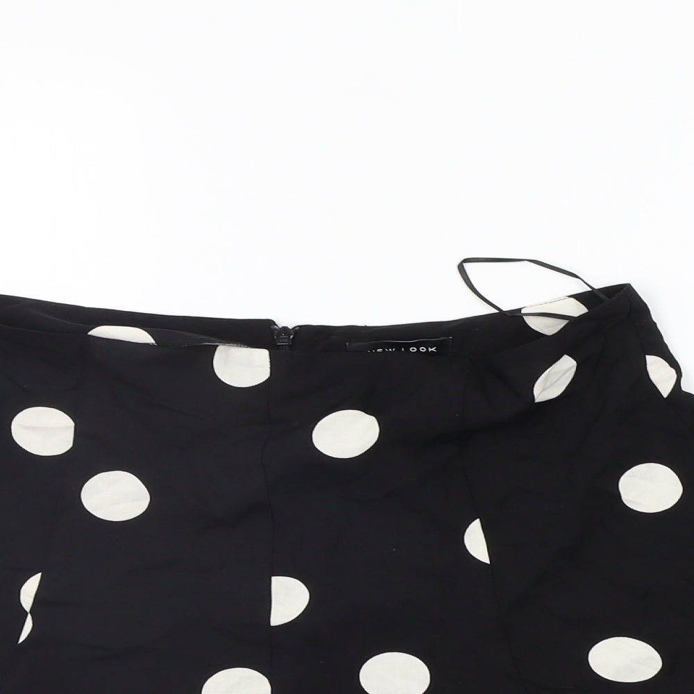 New Look Womens Black Polka Dot  Sweat Shorts Size 10