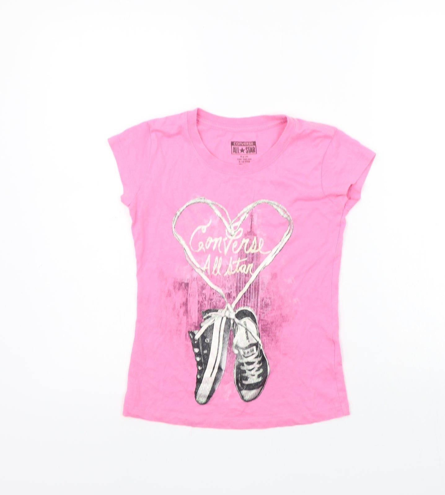Converse Girls Pink   Basic T-Shirt Size 8-9 Years