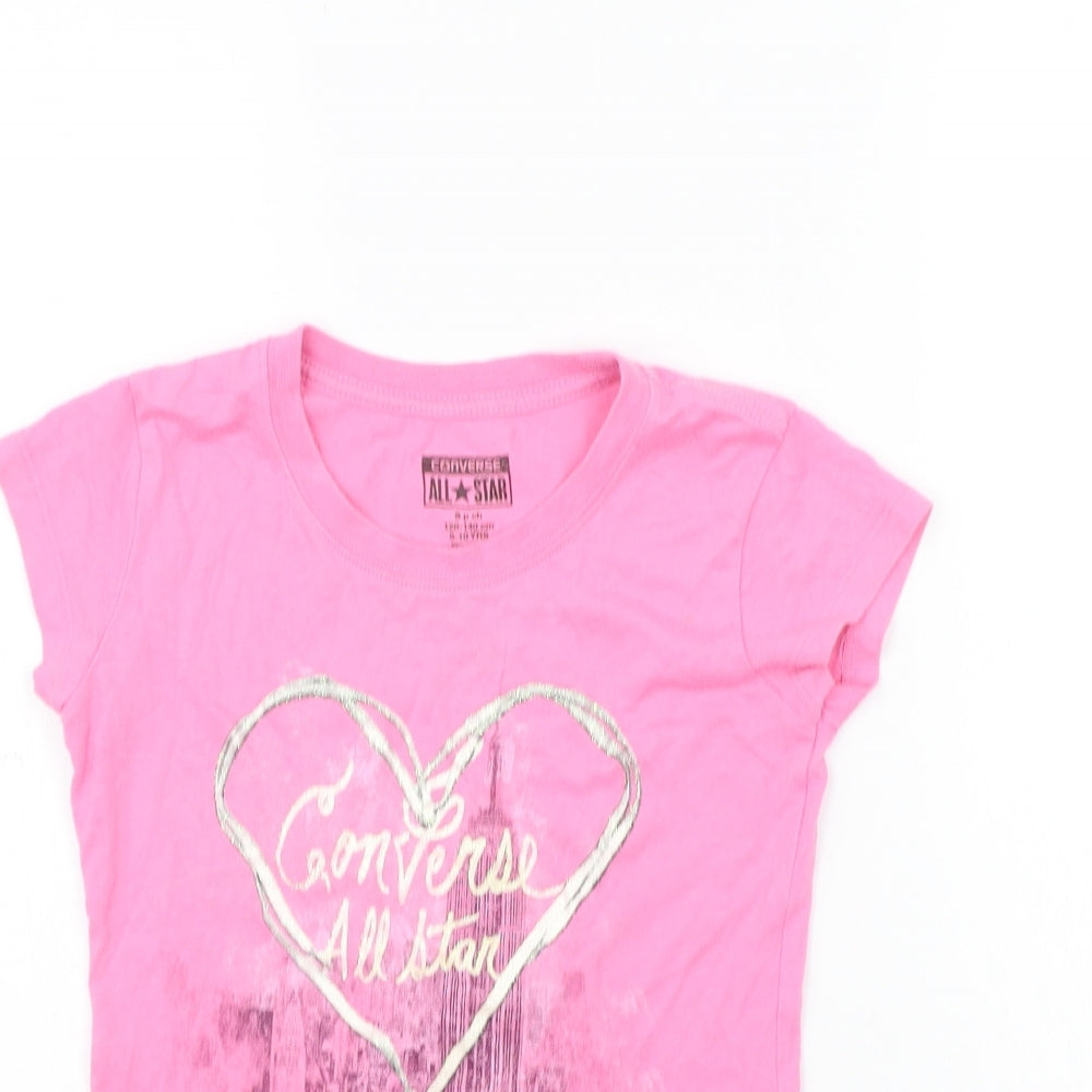 Converse Girls Pink   Basic T-Shirt Size 8-9 Years