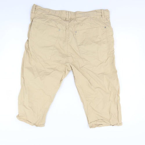 Soviet Mens Beige  Denim Cargo Shorts Size XL