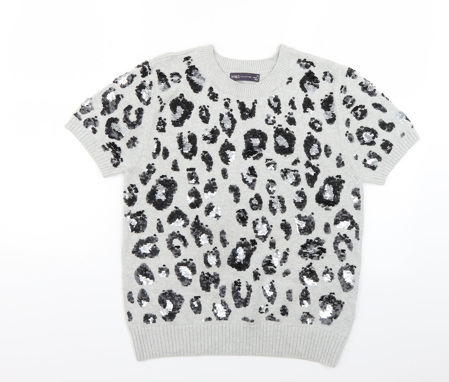 Marks and Spencer Womens Grey   Pullover Jumper Size 14