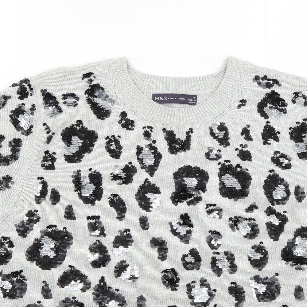 Marks and Spencer Womens Grey   Pullover Jumper Size 14