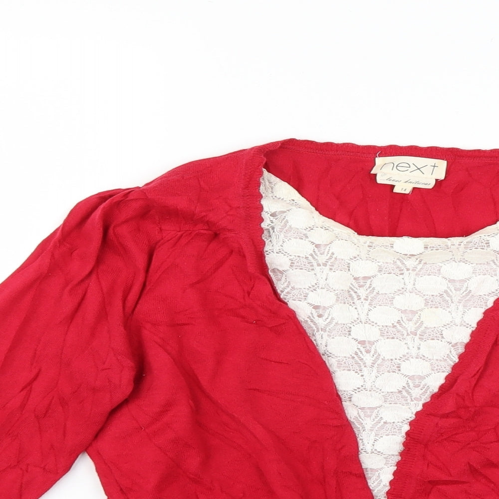 NEXT Womens Red   Cardigan Jumper Size 14
