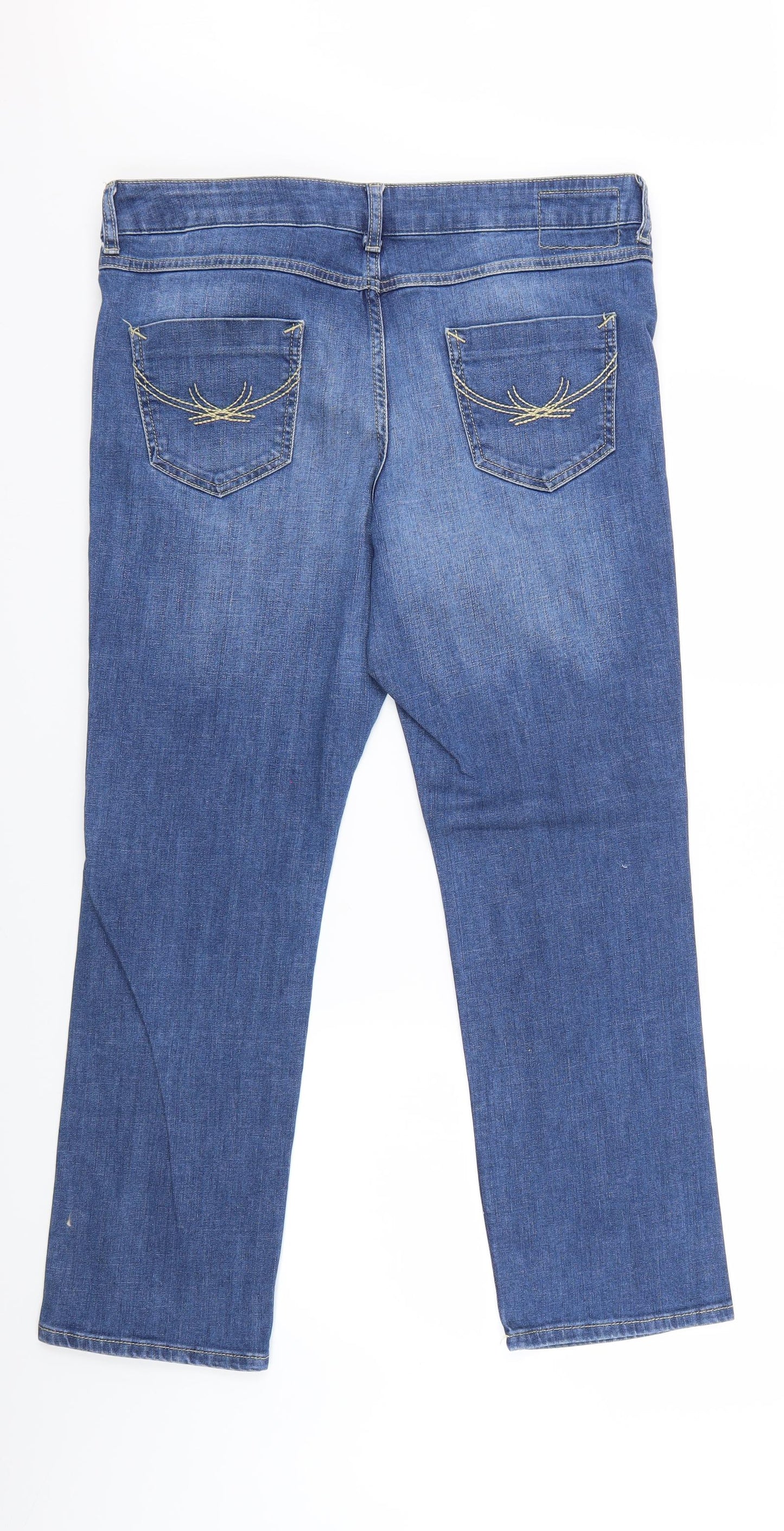 Marks and Spencer Womens Blue  Denim Straight Jeans Size 14 L28 in