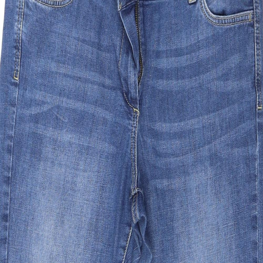 Marks and Spencer Womens Blue  Denim Straight Jeans Size 14 L28 in