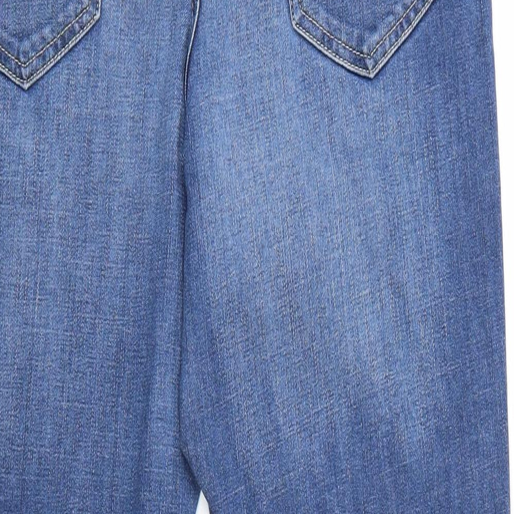 Marks and Spencer Womens Blue  Denim Straight Jeans Size 14 L28 in