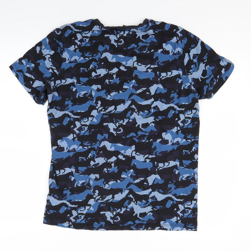 H&M Girls Blue Camouflage  Basic T-Shirt Size M  - Showjumping