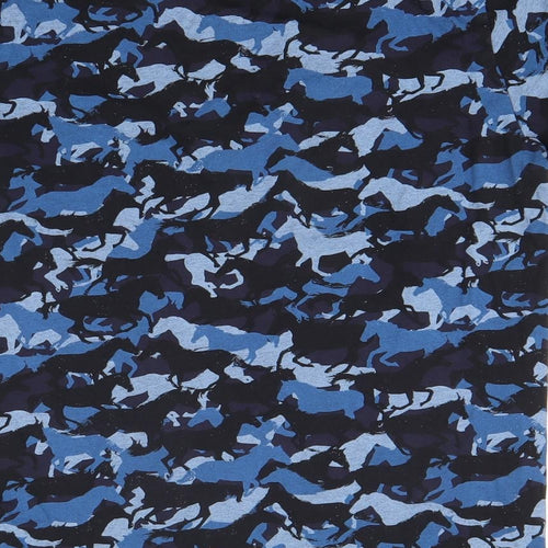 H&M Girls Blue Camouflage  Basic T-Shirt Size M  - Showjumping