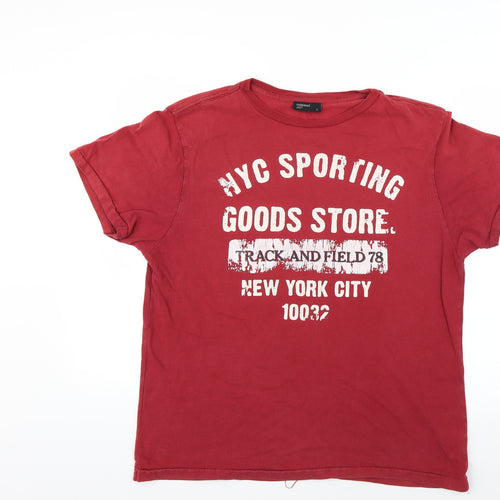 Ceader wood state Mens Red    T-Shirt Size L  - New York