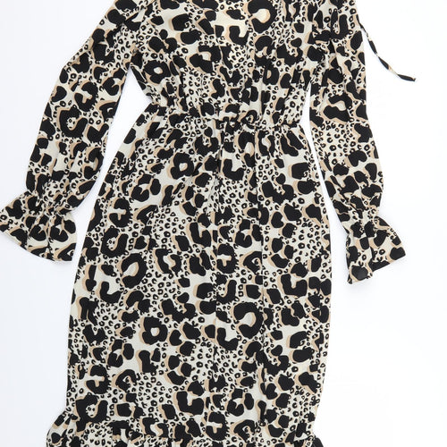 Papaya Womens Brown Animal Print  Fit & Flare  Size 8