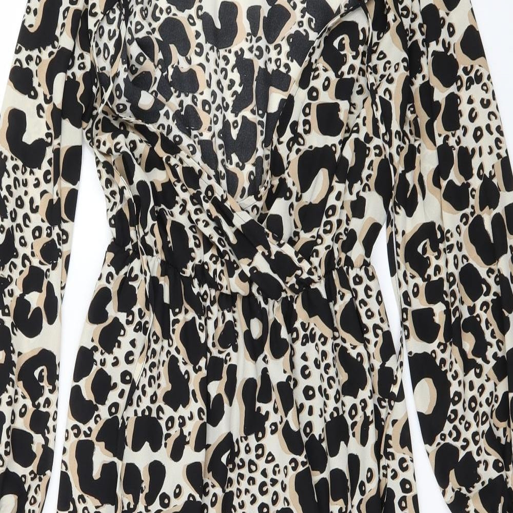 Papaya Womens Brown Animal Print  Fit & Flare  Size 8