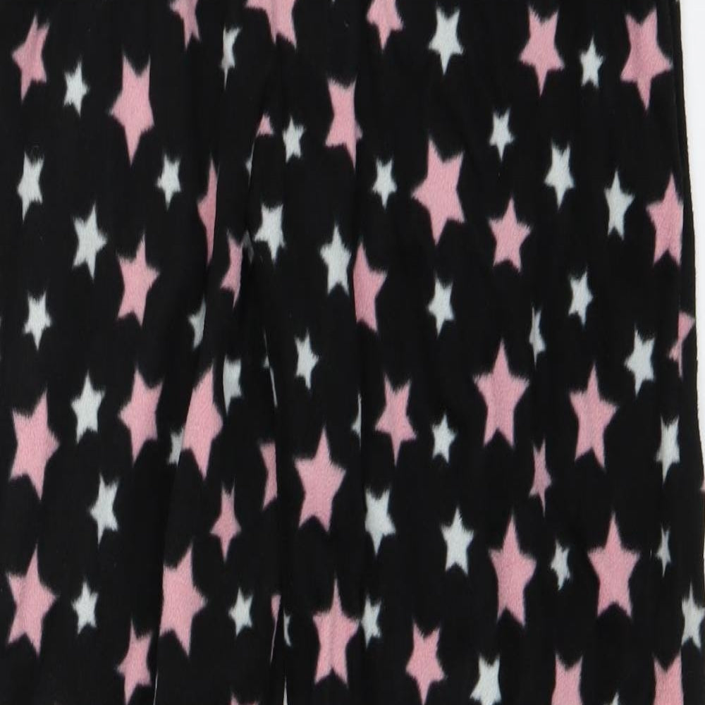 Preworn Womens Black  Fleece Jogger Trousers Size S L26 in - Lounge Pants Star Print