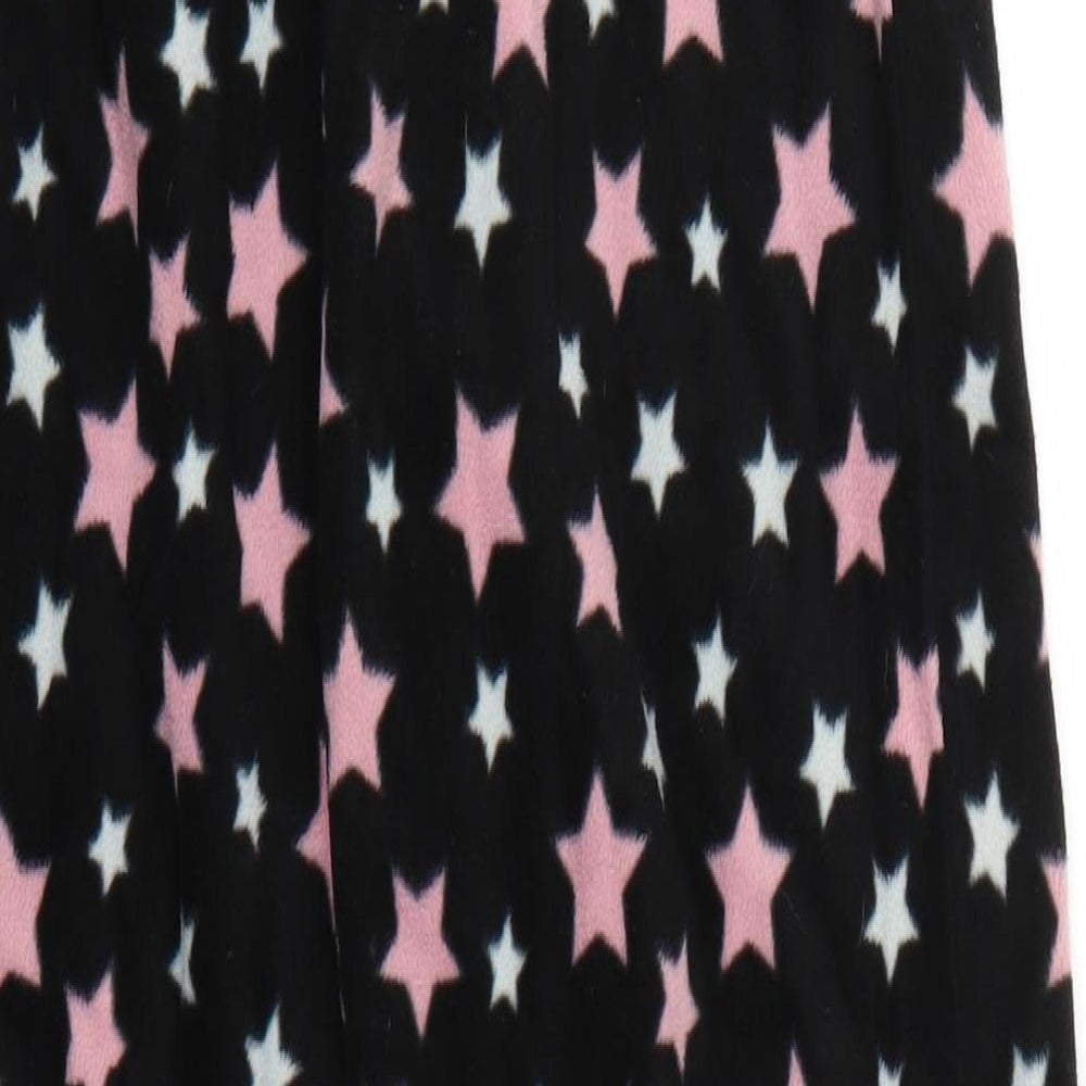 Preworn Womens Black  Fleece Jogger Trousers Size S L26 in - Lounge Pants Star Print