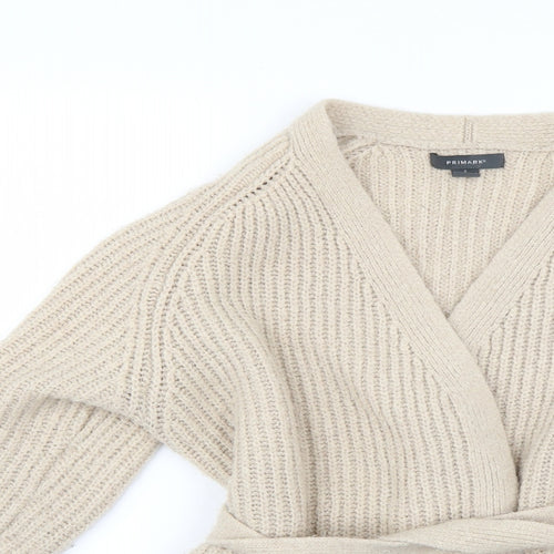 Primark Womens Beige  Knit Cardigan Jumper Size S