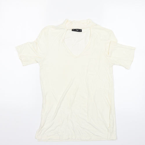 F&F Womens White   Basic T-Shirt Size 8