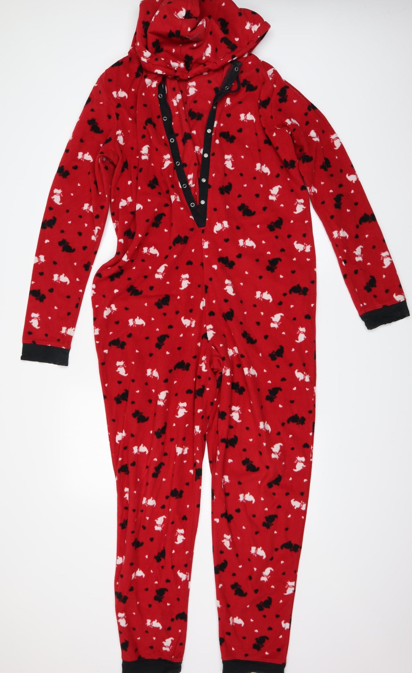 Preworn Womens Red Solid Fleece Top Bodysuit Size 18