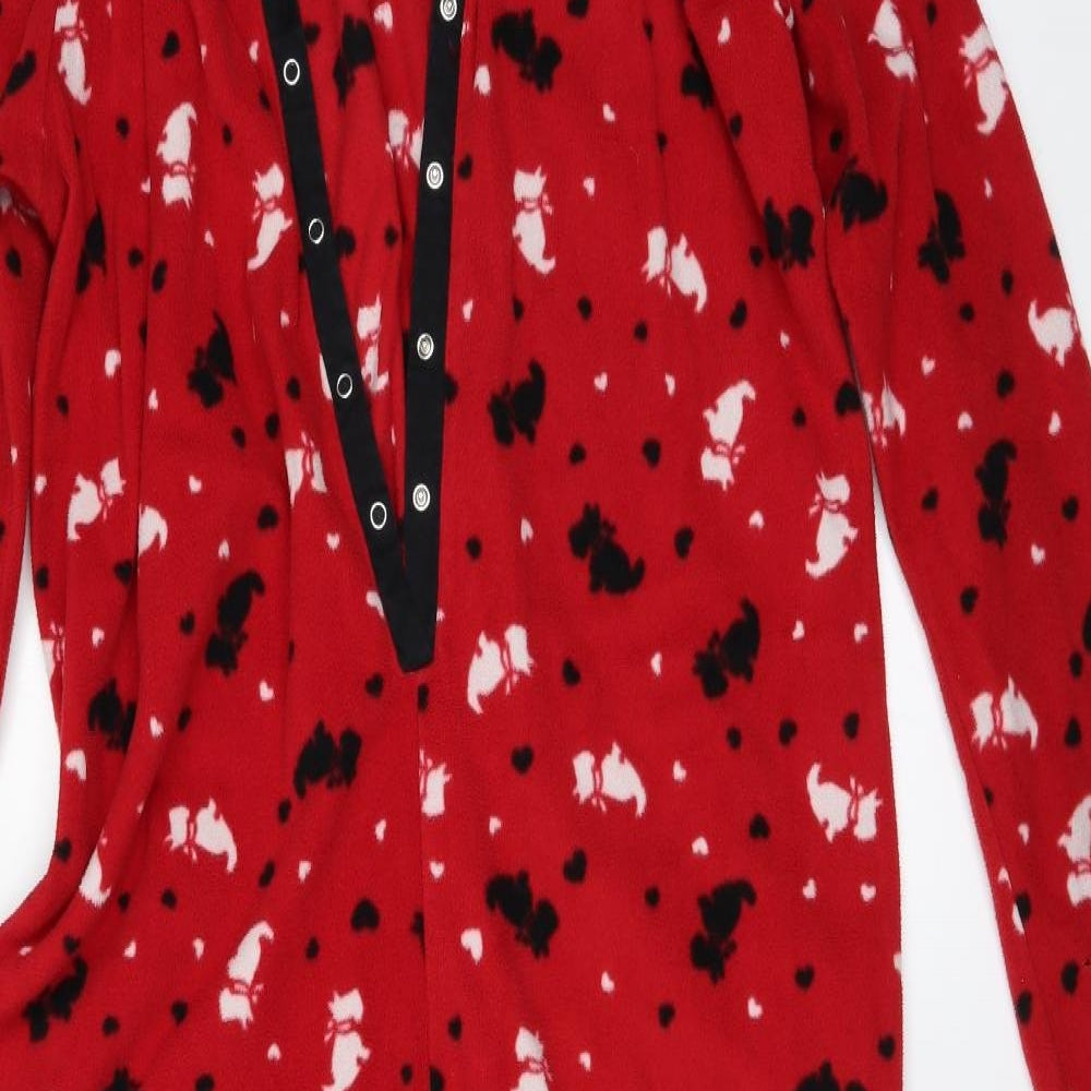Preworn Womens Red Solid Fleece Top Bodysuit Size 18