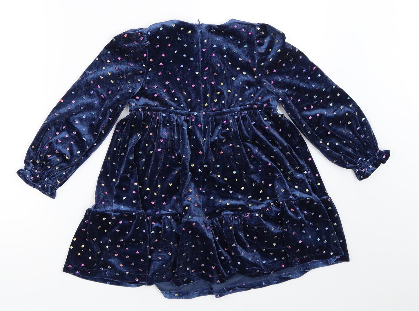 Marks and Spencer Girls Blue  Velour Fit & Flare  Size 4-5 Years