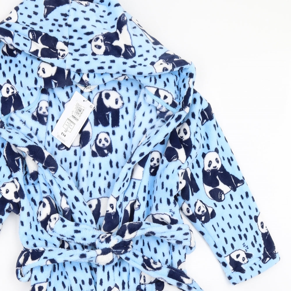 Marks and Spencer Girls Blue Solid  Top Robe Size 8-9 Years  - panda