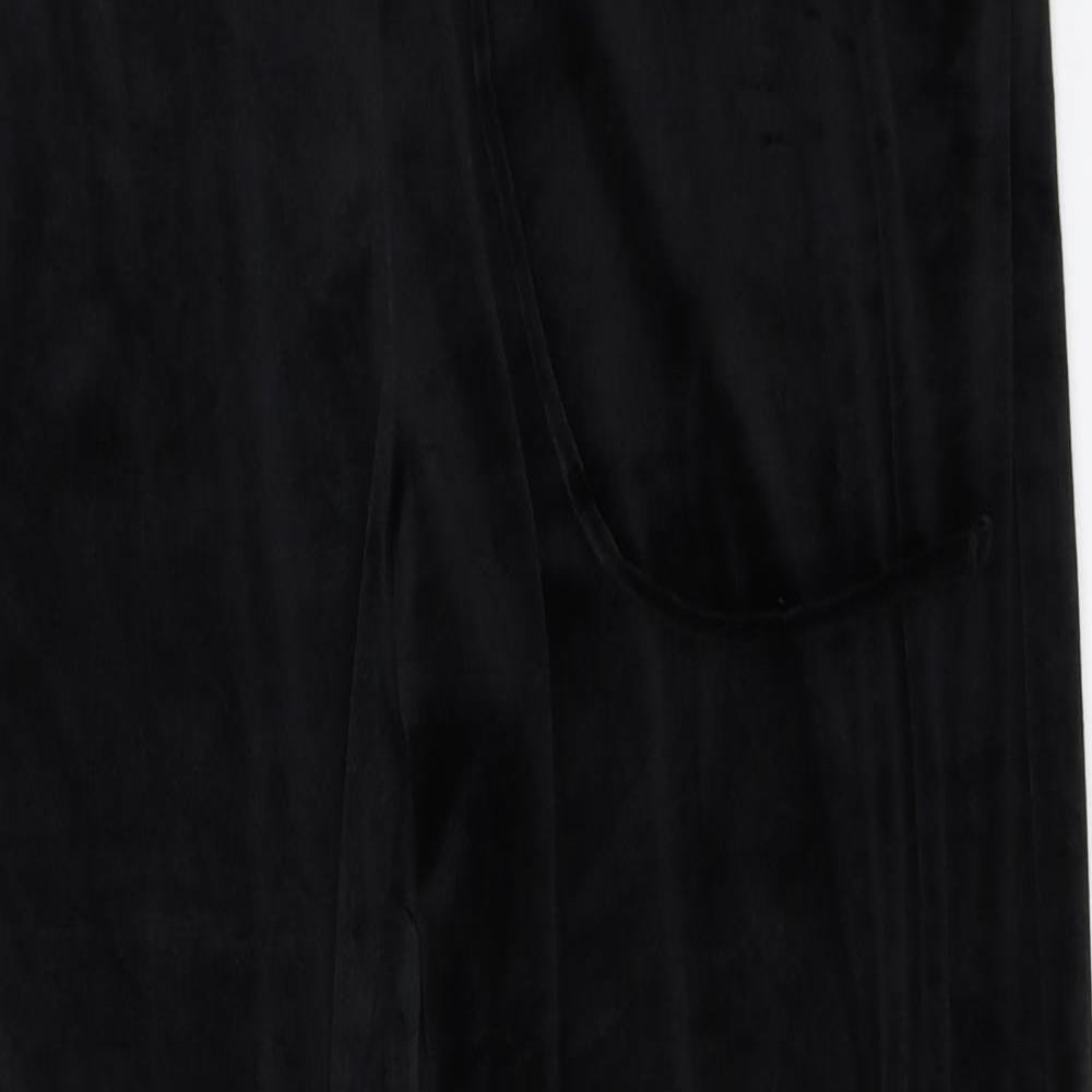 Papaya Womens Black  Velour Jogger Trousers Size L L29 in