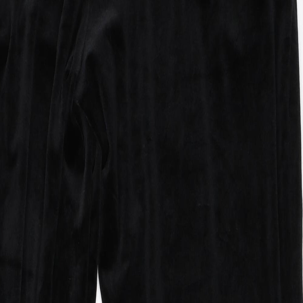 Papaya Womens Black  Velour Jogger Trousers Size L L29 in