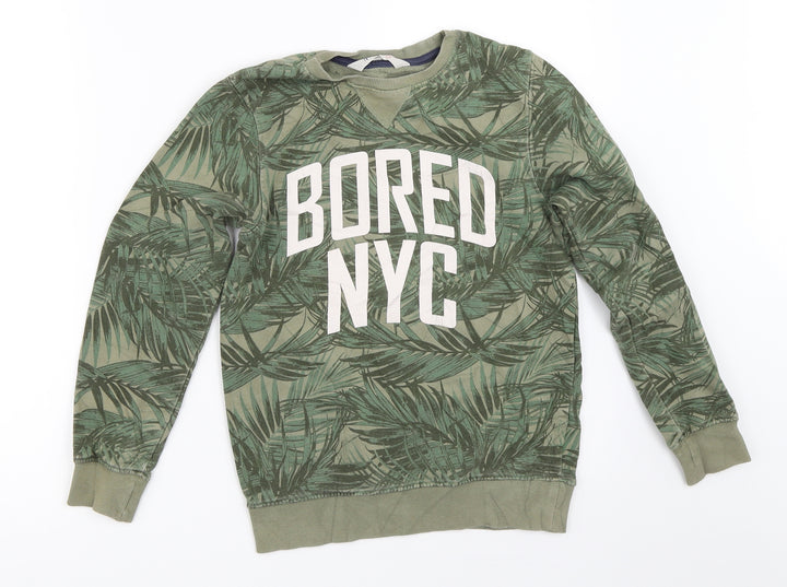 H&M Boys Green Pullover Sweatshirt Size 9-10 Years