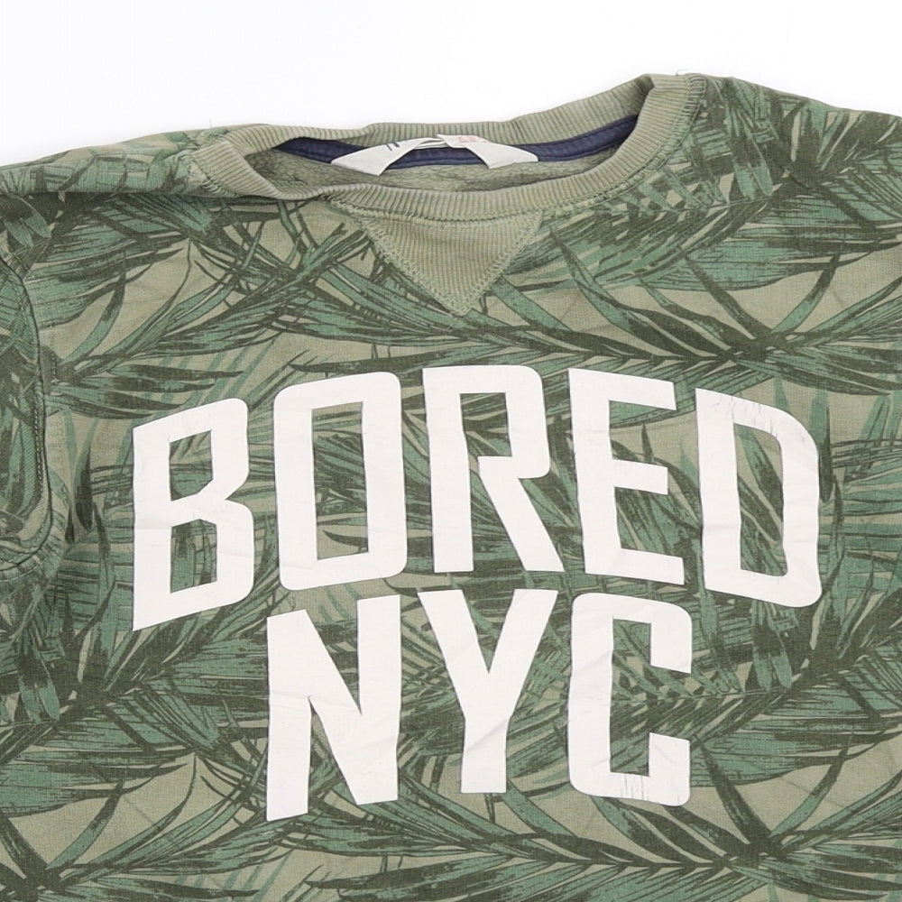 H&M Boys Green   Pullover Sweatshirt Size 9-10 Years