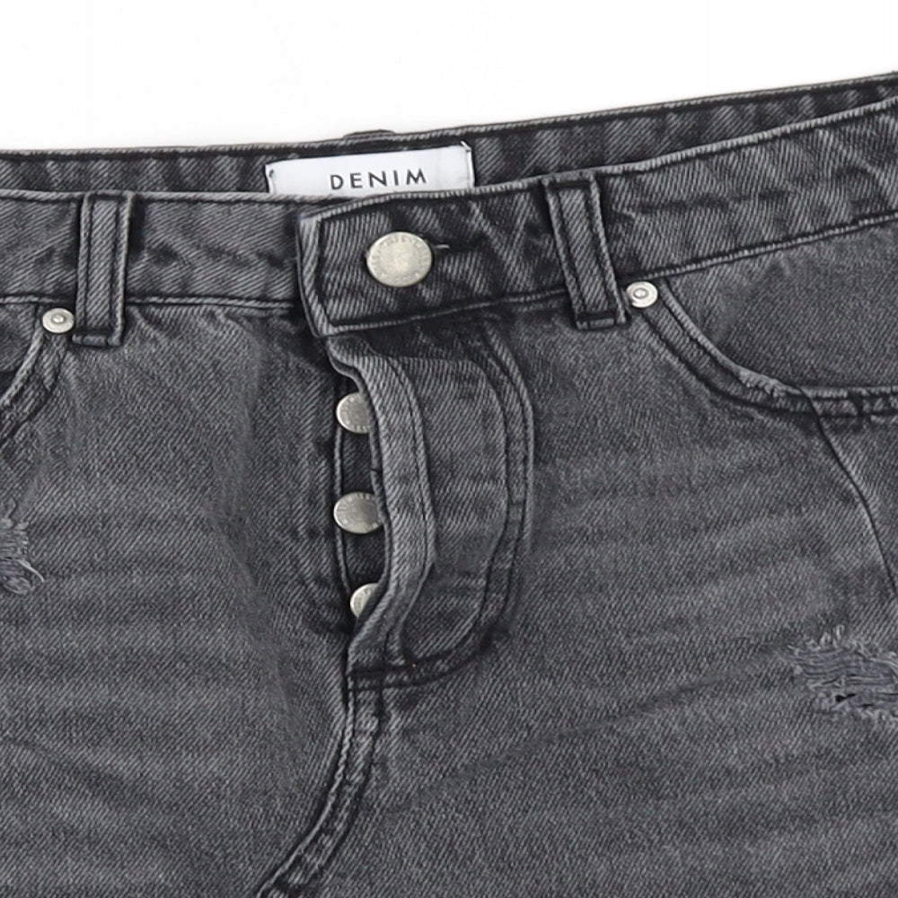 Miss Selfridge Womens Black  Denim Mini Skirt Size 8