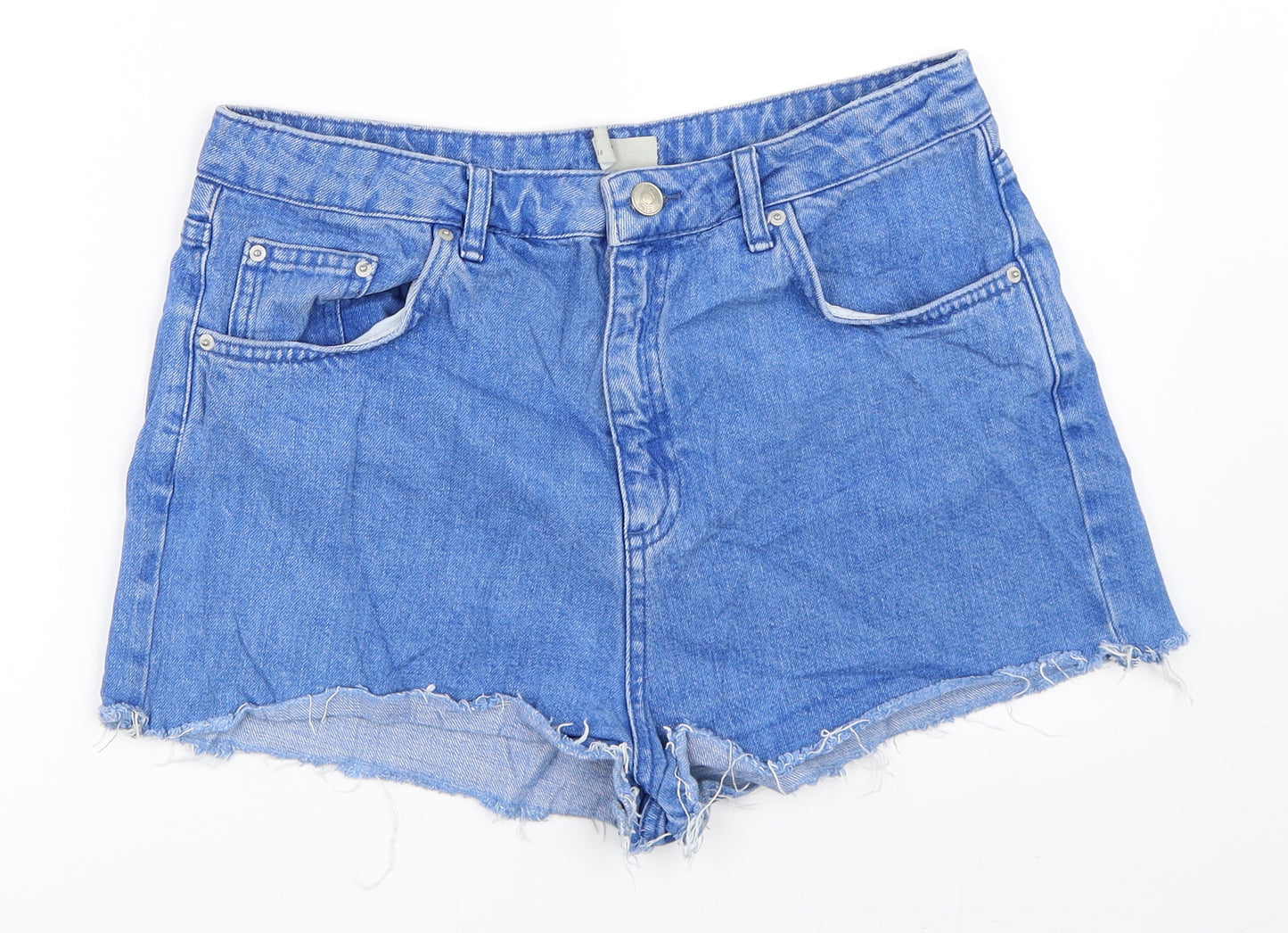 Topshop Womens Blue  Denim Hot Pants Shorts Size 14