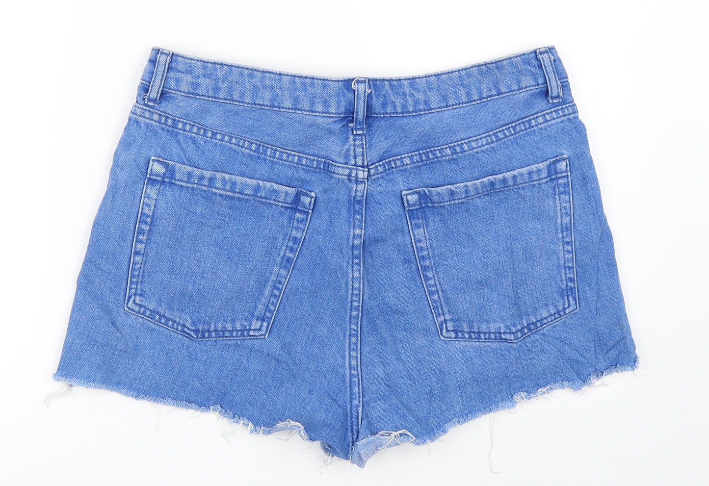 Topshop Womens Blue  Denim Hot Pants Shorts Size 14