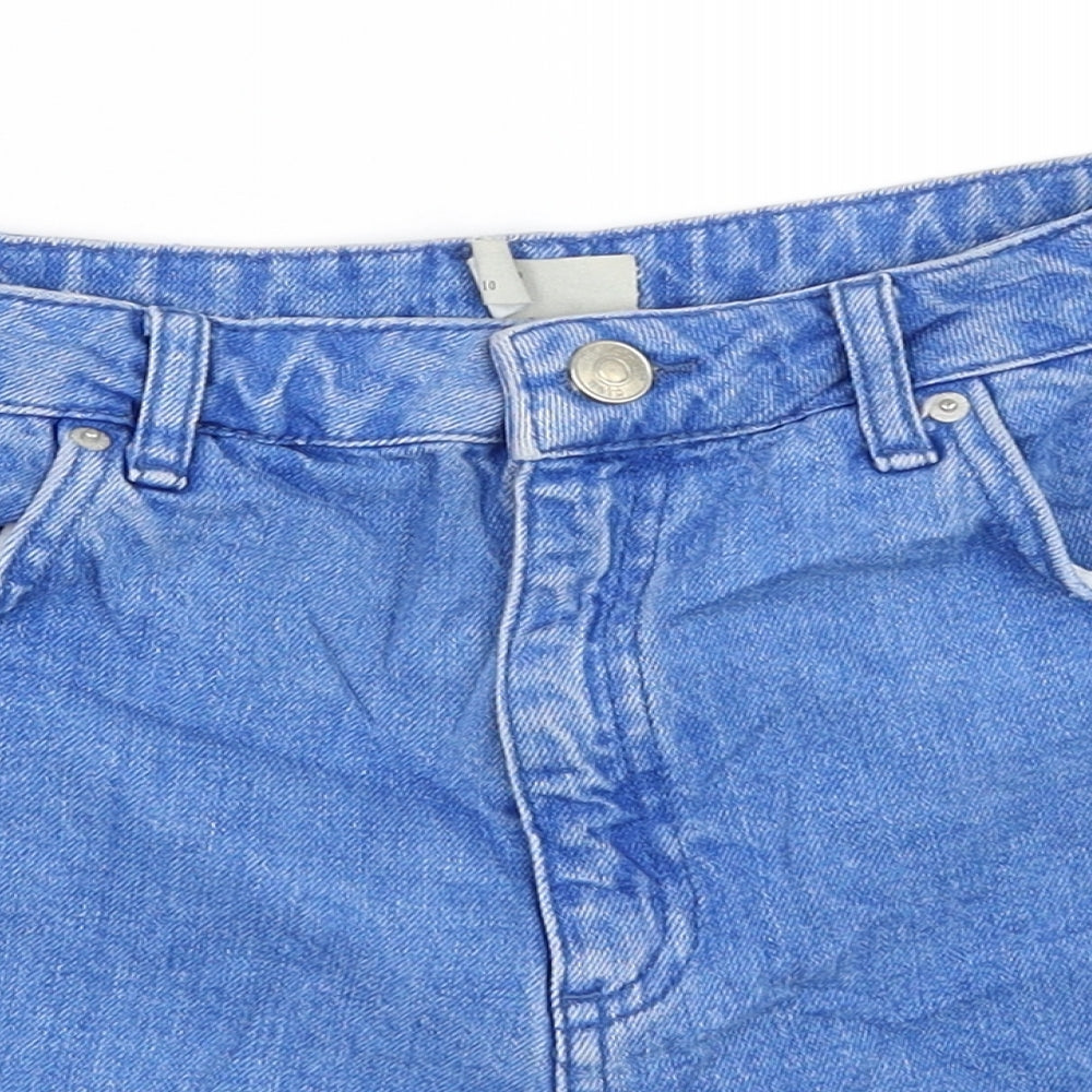 Topshop Womens Blue  Denim Hot Pants Shorts Size 14