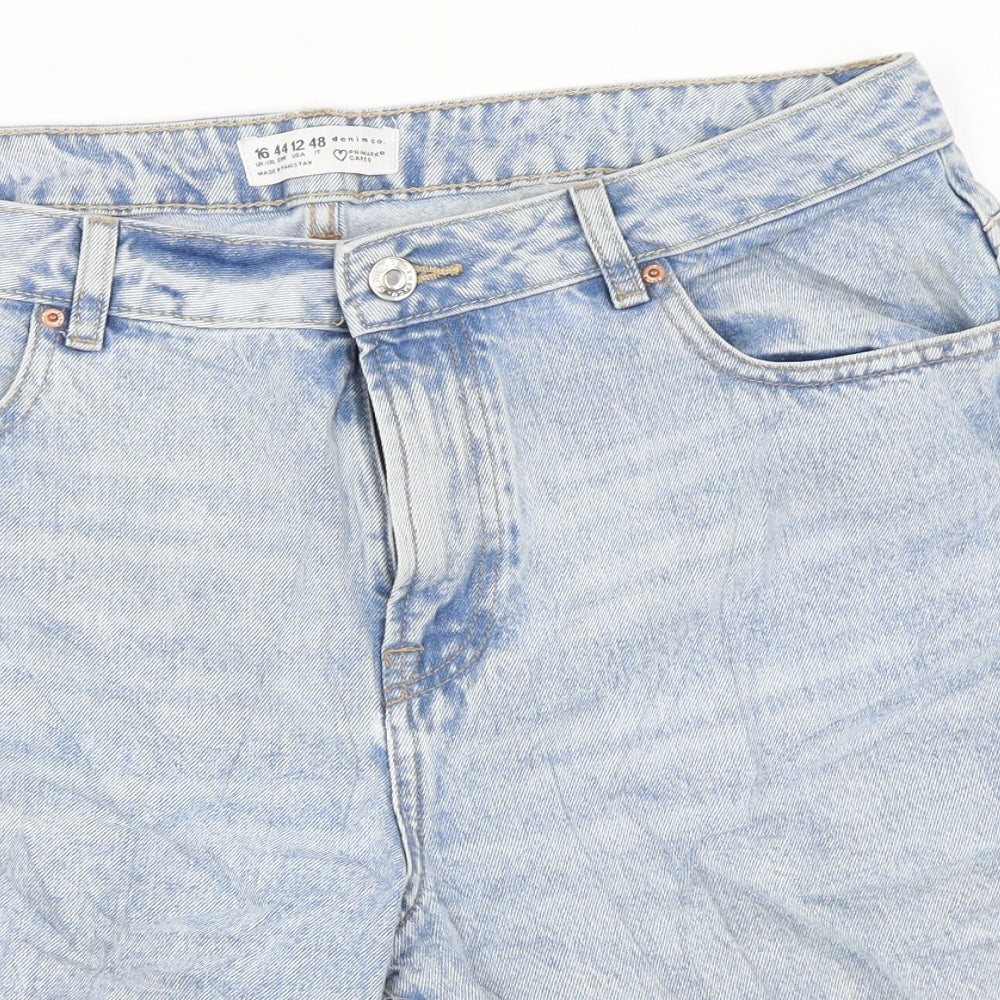 Primark Womens Blue  Denim Cut-Off Shorts Size 16