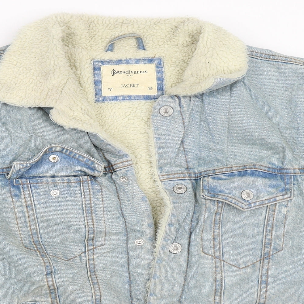 Stradivarius Mens Blue  Denim Jacket  Size S