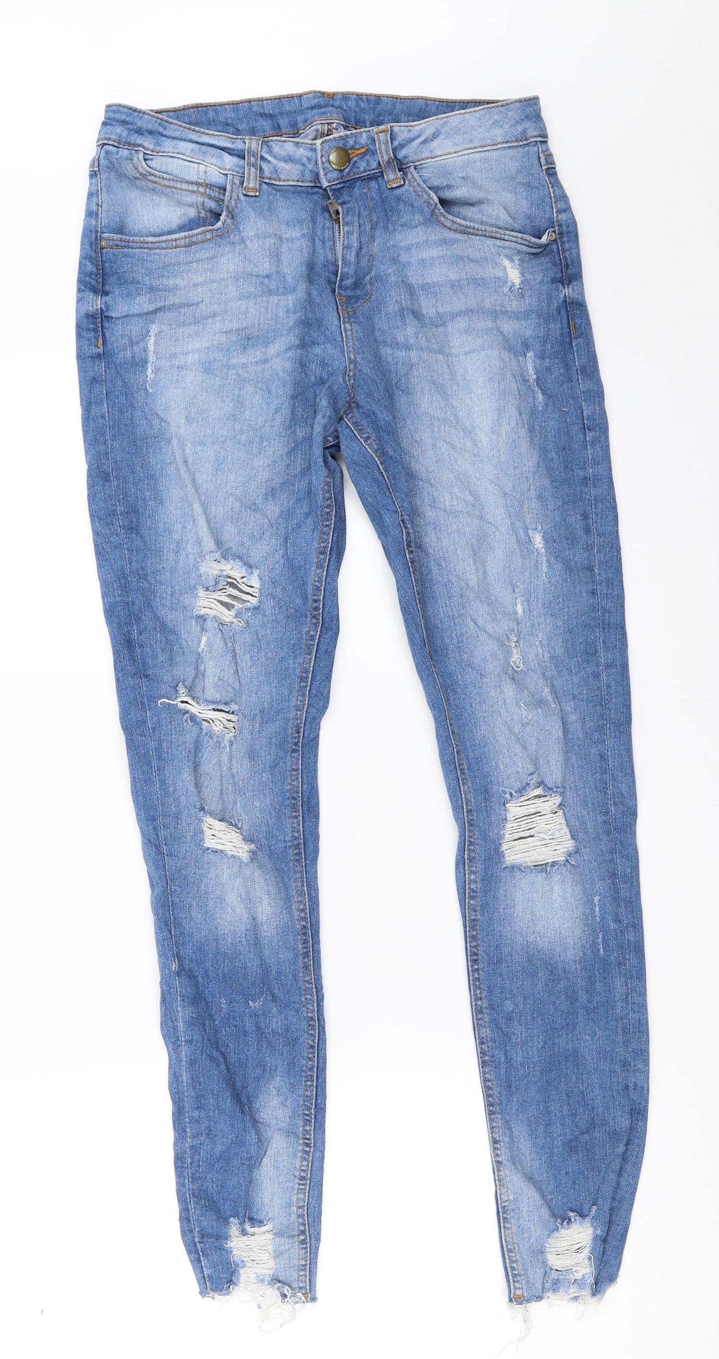 Primark Womens Blue  Denim Skinny Jeans Size 12 L28 in