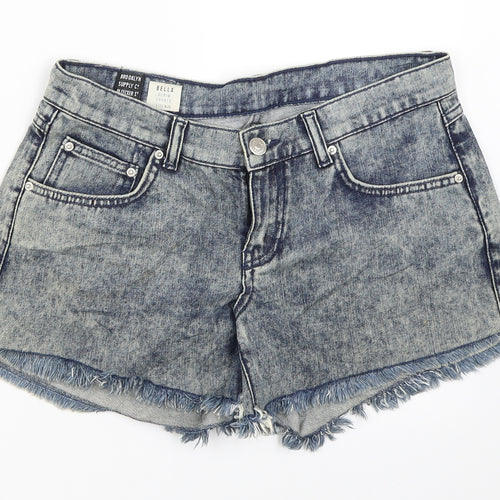 Brooklyn Womens Blue  Denim Hot Pants Shorts Size 28 in