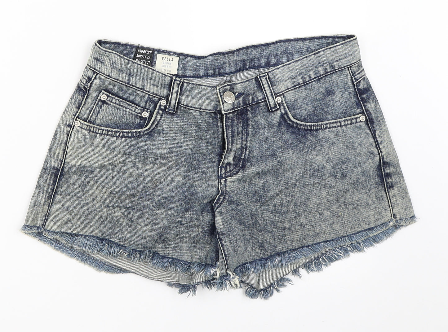 Brooklyn Womens Blue  Denim Hot Pants Shorts Size 28 in