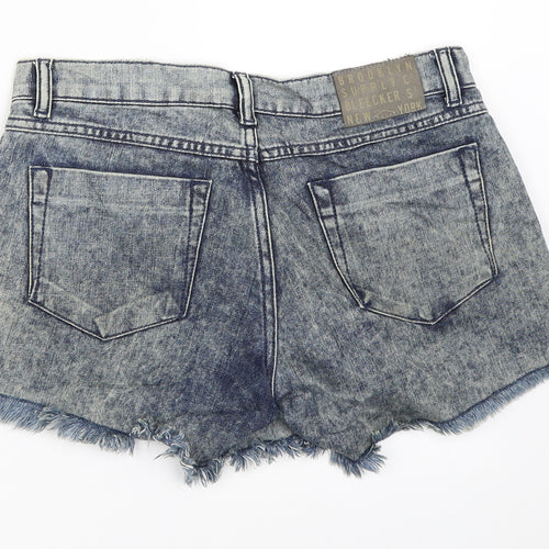 Brooklyn Womens Blue  Denim Hot Pants Shorts Size 28 in