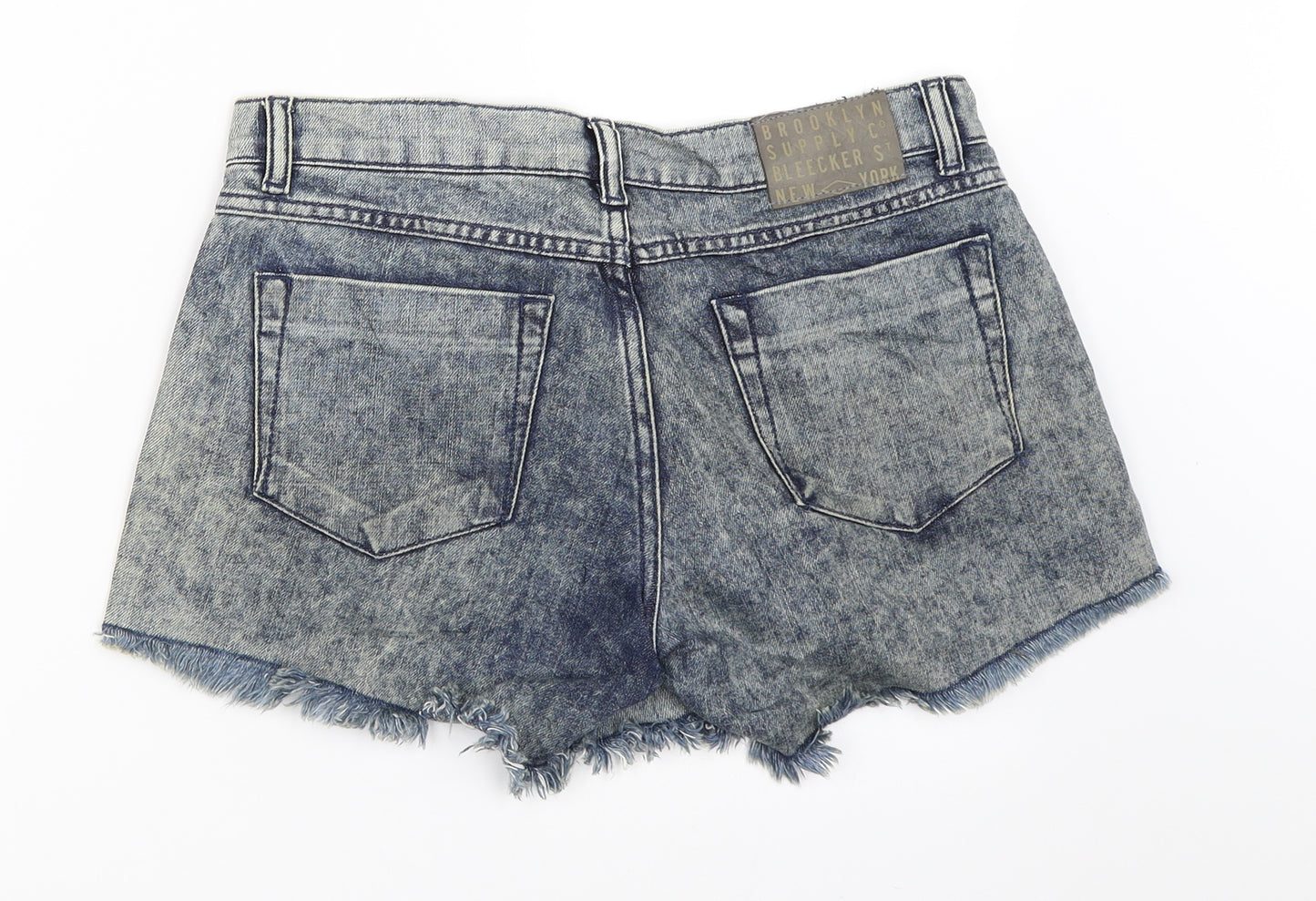 Brooklyn Womens Blue  Denim Hot Pants Shorts Size 28 in