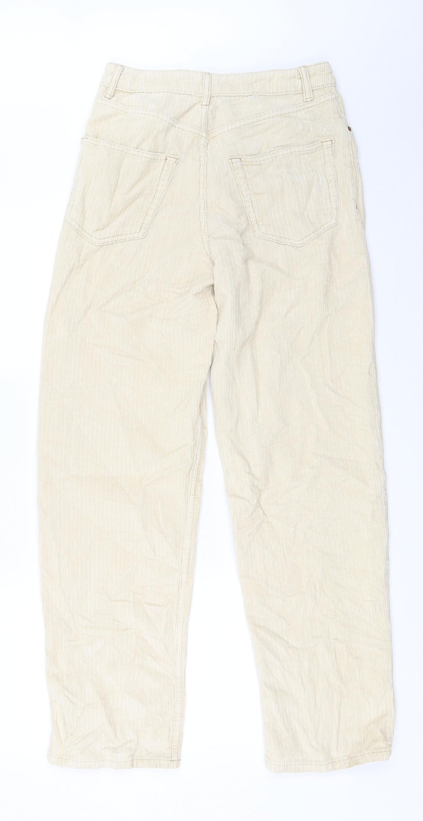 Topshop Womens Beige  Corduroy Straight Jeans Size 25 in L32 in