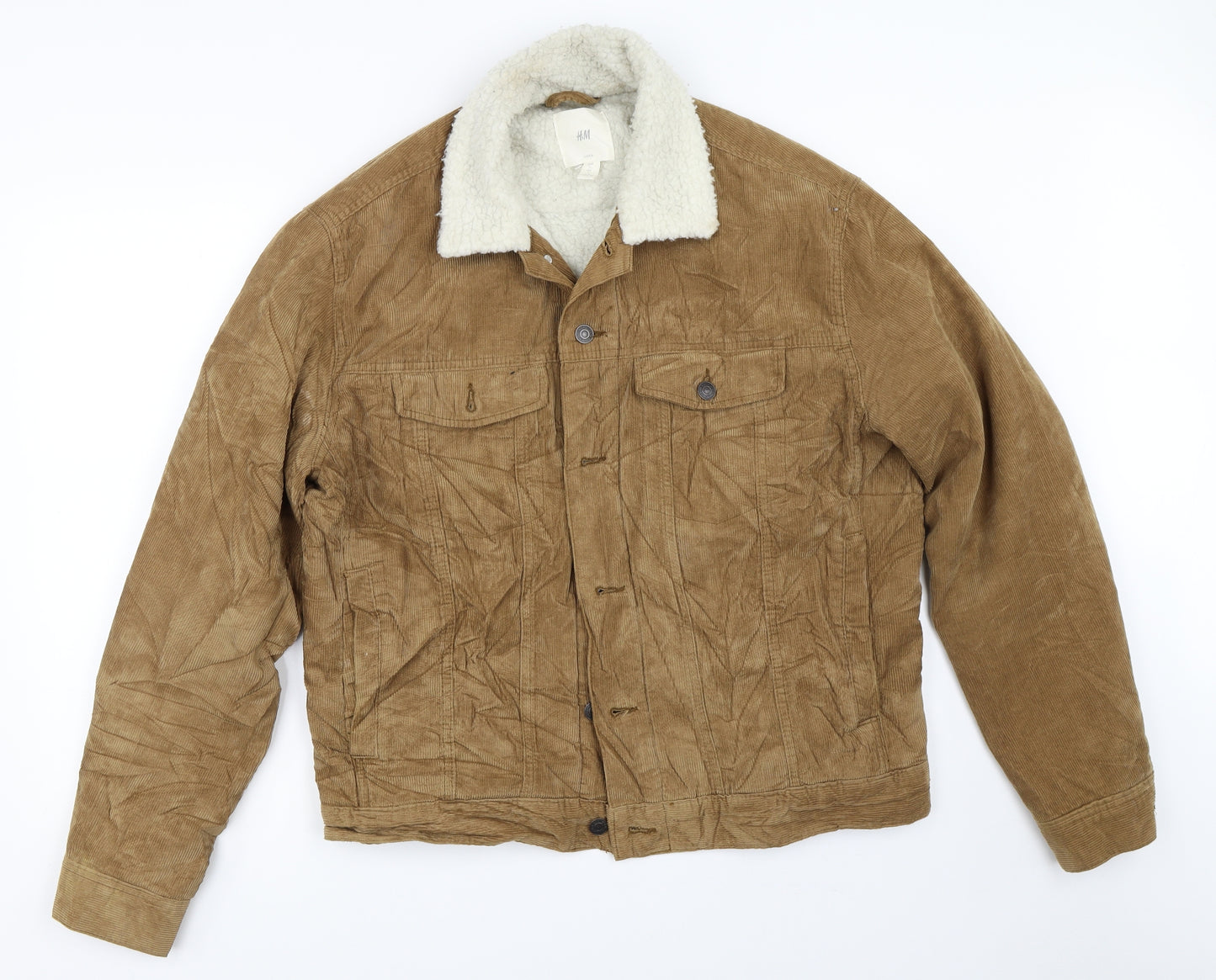 H&M Mens Beige  Corduroy Jacket  Size L